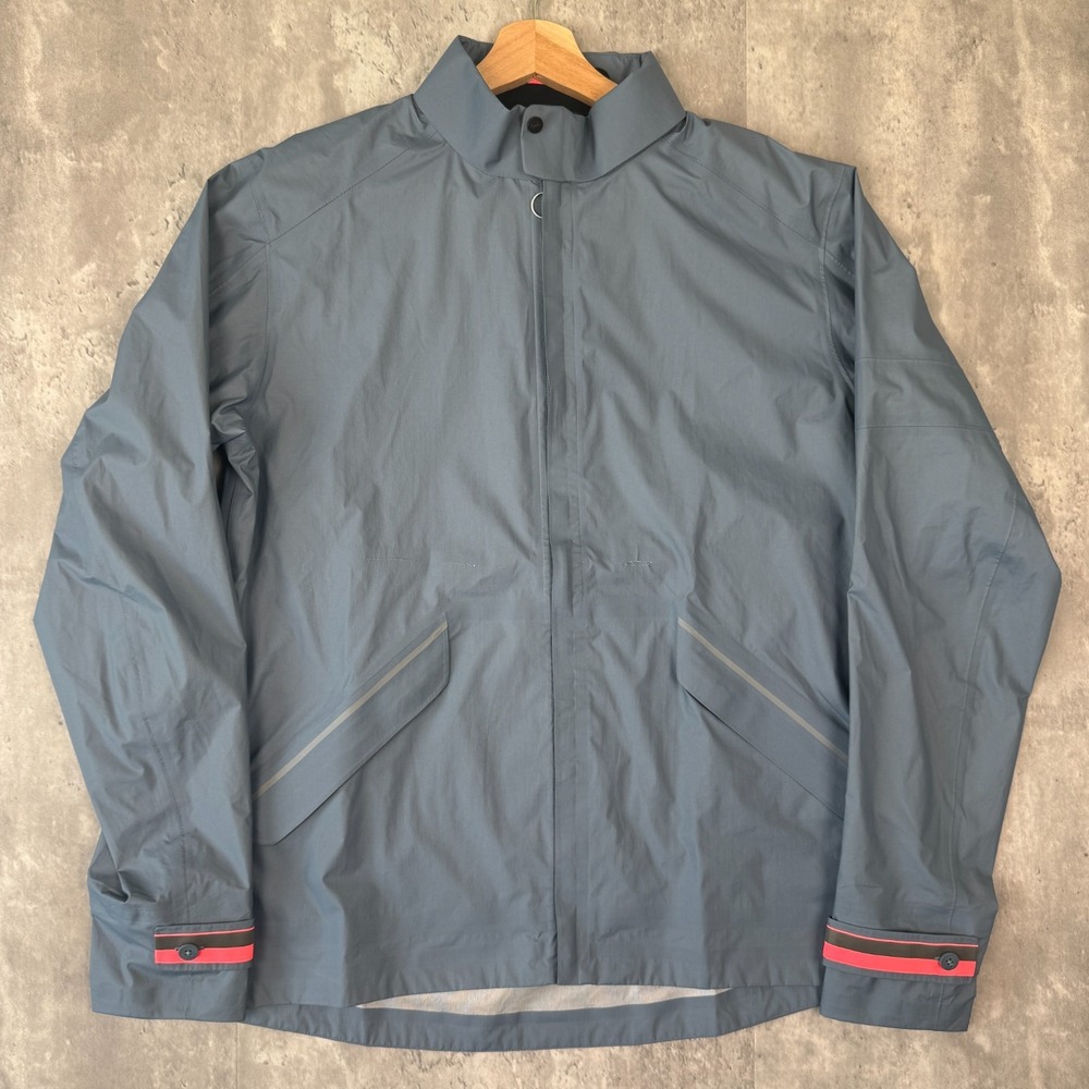 Rapha Packable Waterproof Jacket Men's Large Gray Cycling Rain Reflective